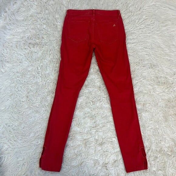 Sam Edelman Womens The Kitten Keyhole Ankle Red Skinny Jeans Mid Rise Size 25 - Picture 5 of 9